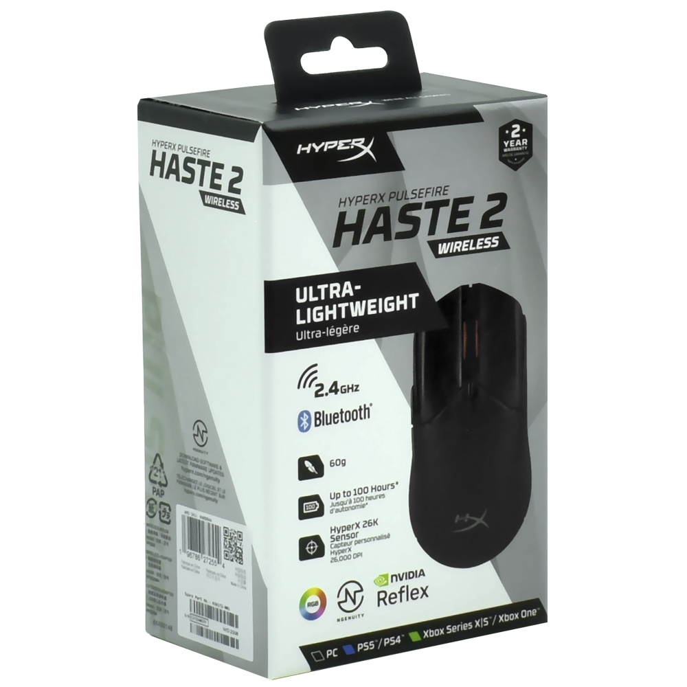 Mouse Gamer Hyperx Pulsefire Haste 2 Wireless / RGB - Preto (6N0B0AA)