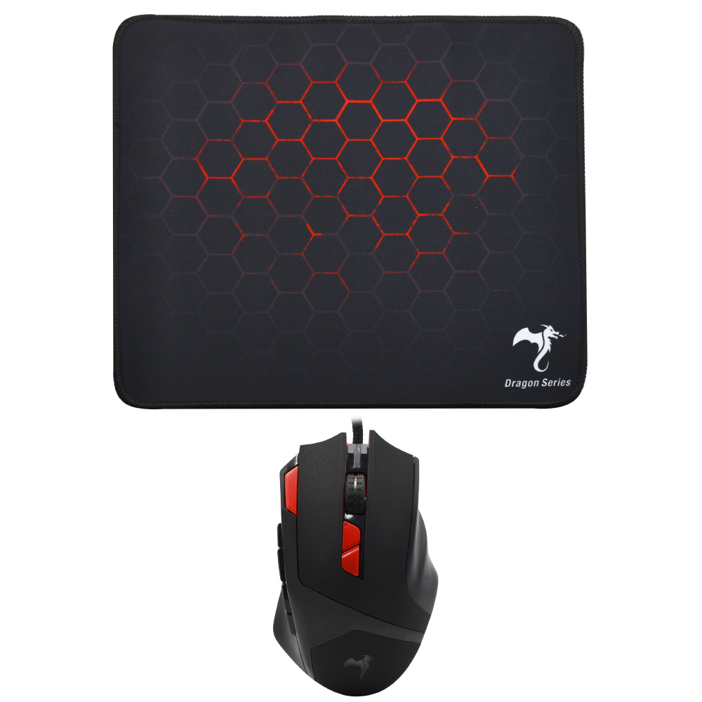 Mouse Gamer Kolke KGK-251 Scorpion USB / RGB - Preto / Vermelho + MousePad 