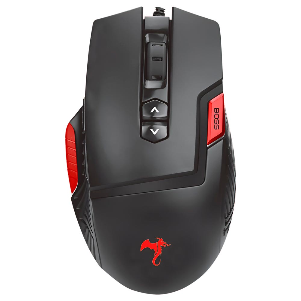 Mouse Gamer Kolke KGK-475 Fury USB / RGB - Preto / Vermelho + Mousepad 