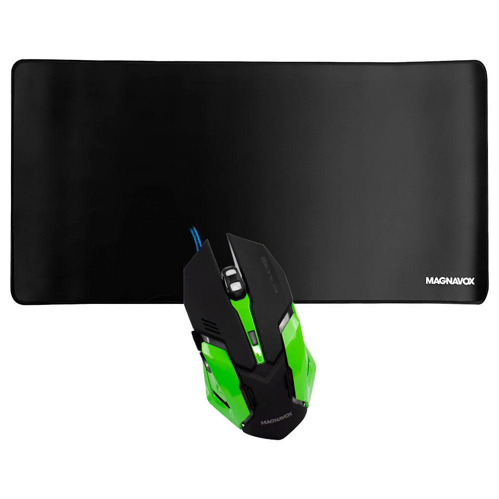 Mouse Gamer Magnavox MGA5209-MO - Preto / Verde + MousePad