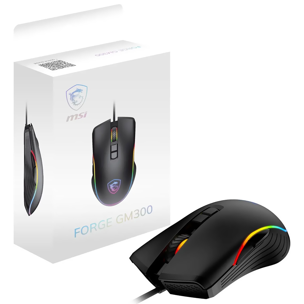Mouse Gamer MSI Forge GM300 USB / RGB - Preto