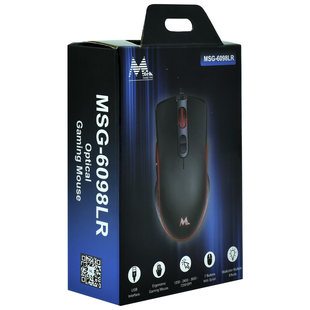 Mouse Gamer Mtek MSG-6098LR USB / LED - Preto