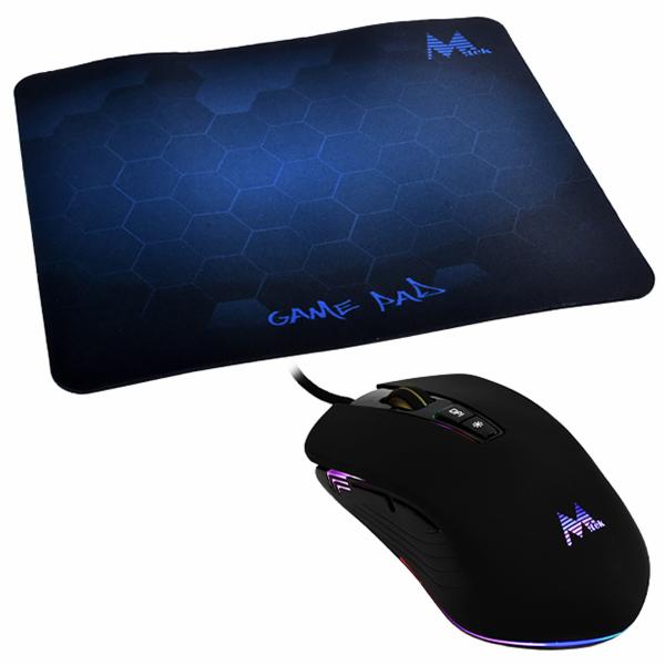 Mouse Gamer Mtek PG66 USB / RGB - Preto + MousePad