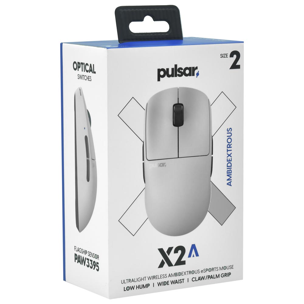 Mouse Gamer Pulsar X2A Ambidextrous Medium Size2 Wireless - Branco (PX2A23)