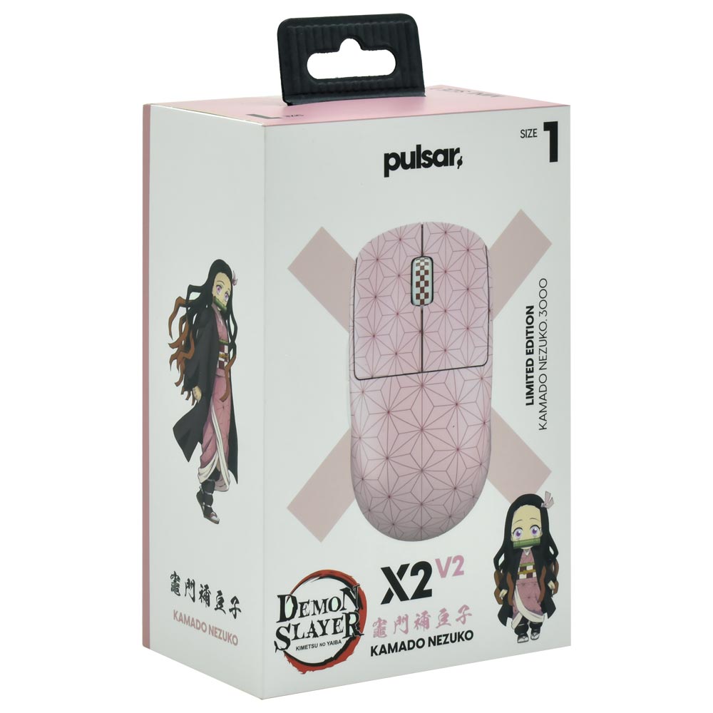 Mouse Gamer Pulsar X2V2 Kamado Nezuko Mini Size1 Wireless - Rosa (PX221NZ)