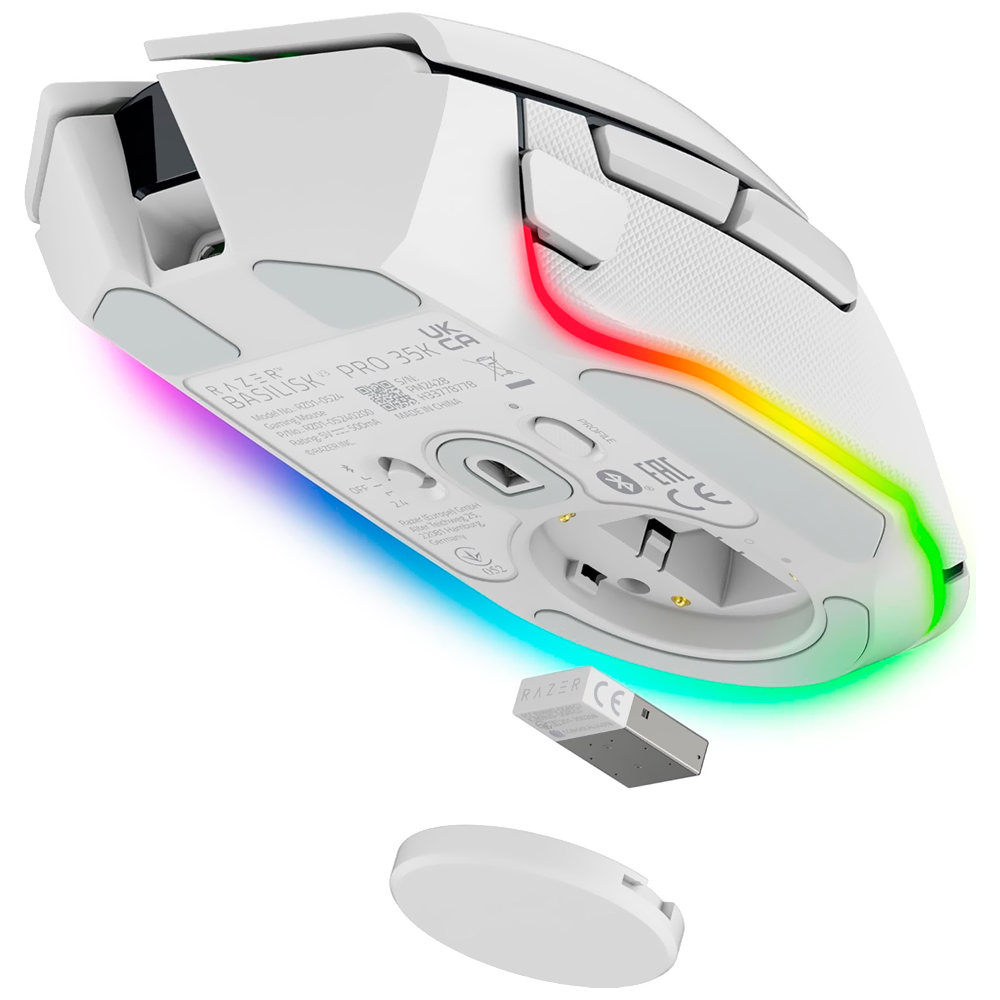 Mouse Gamer Razer Basilisk V3 Pro 35K Wireless / RGB - Branco (RZ01-05240200-R3U1)