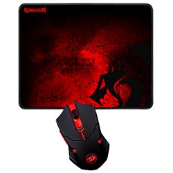 Mouse Gamer Redragon M601WL-BA Wireless / LED - Preto + Mousepad