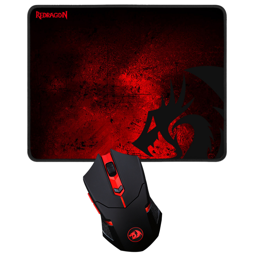 Mouse Gamer Redragon M601WL-BA Wireless / LED - Preto + Mousepad