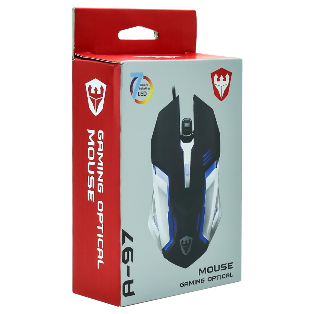 Mouse Gamer Satellite A-97 USB / LED - Preto / Prata