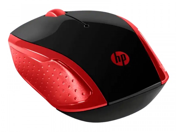 Mouse HP 200 Wireless - Preto / Vermelho