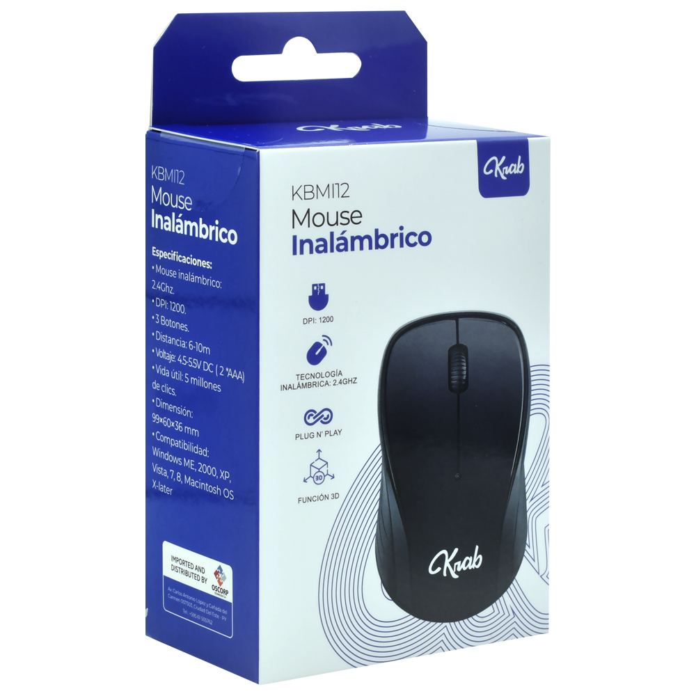 Mouse KRAB KBMI12 Wireless - Preto