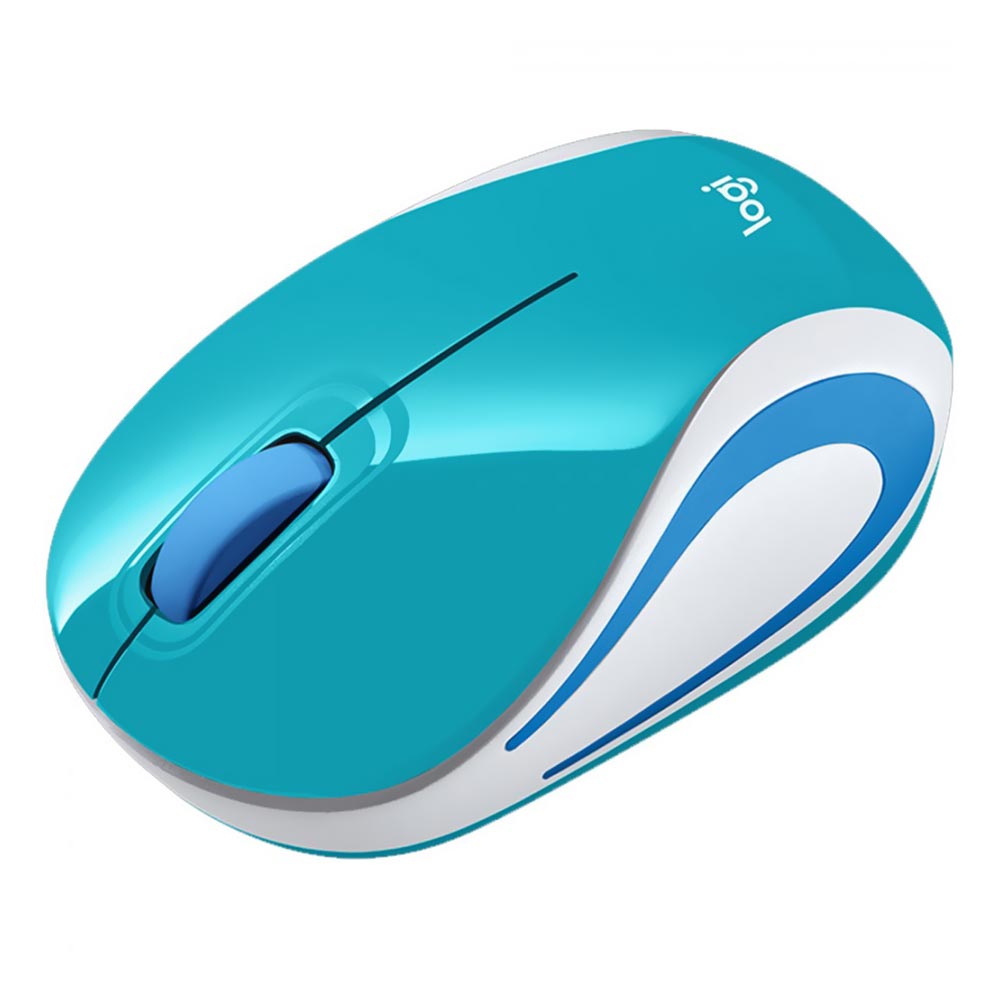 Mouse Logitech M187 Wireless - Celeste / Branco (910-005363)