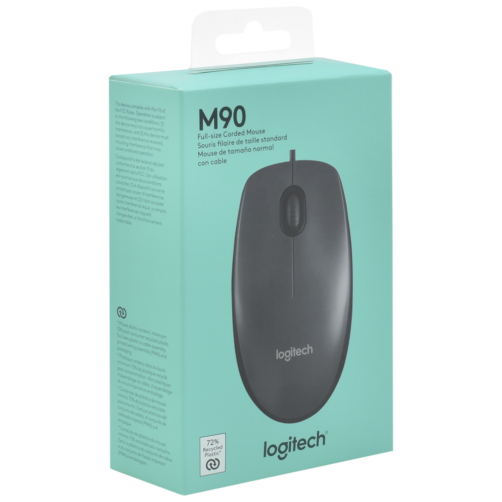 Mouse Logitech M90 USB - Cinza / Preto (910-004053)