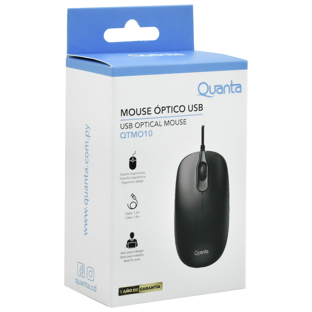 Mouse Quanta QTMO10 USB - Preto