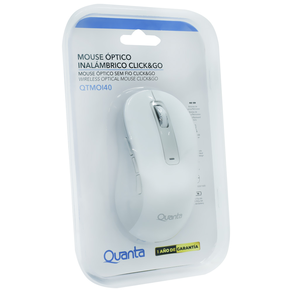 Mouse Quanta QTMOI40 Wireless - Branco