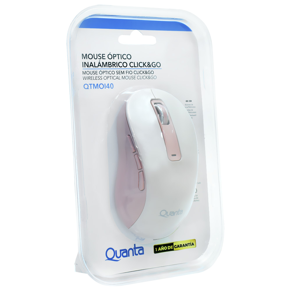 Mouse Quanta QTMOI40 Wireless - Rosa