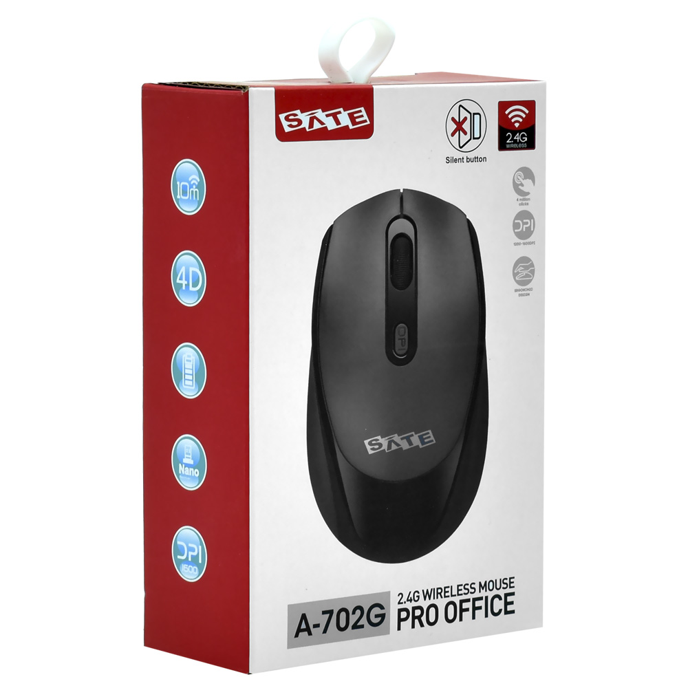 Mouse Satellite A-702G Pro Office Wireless - Preto