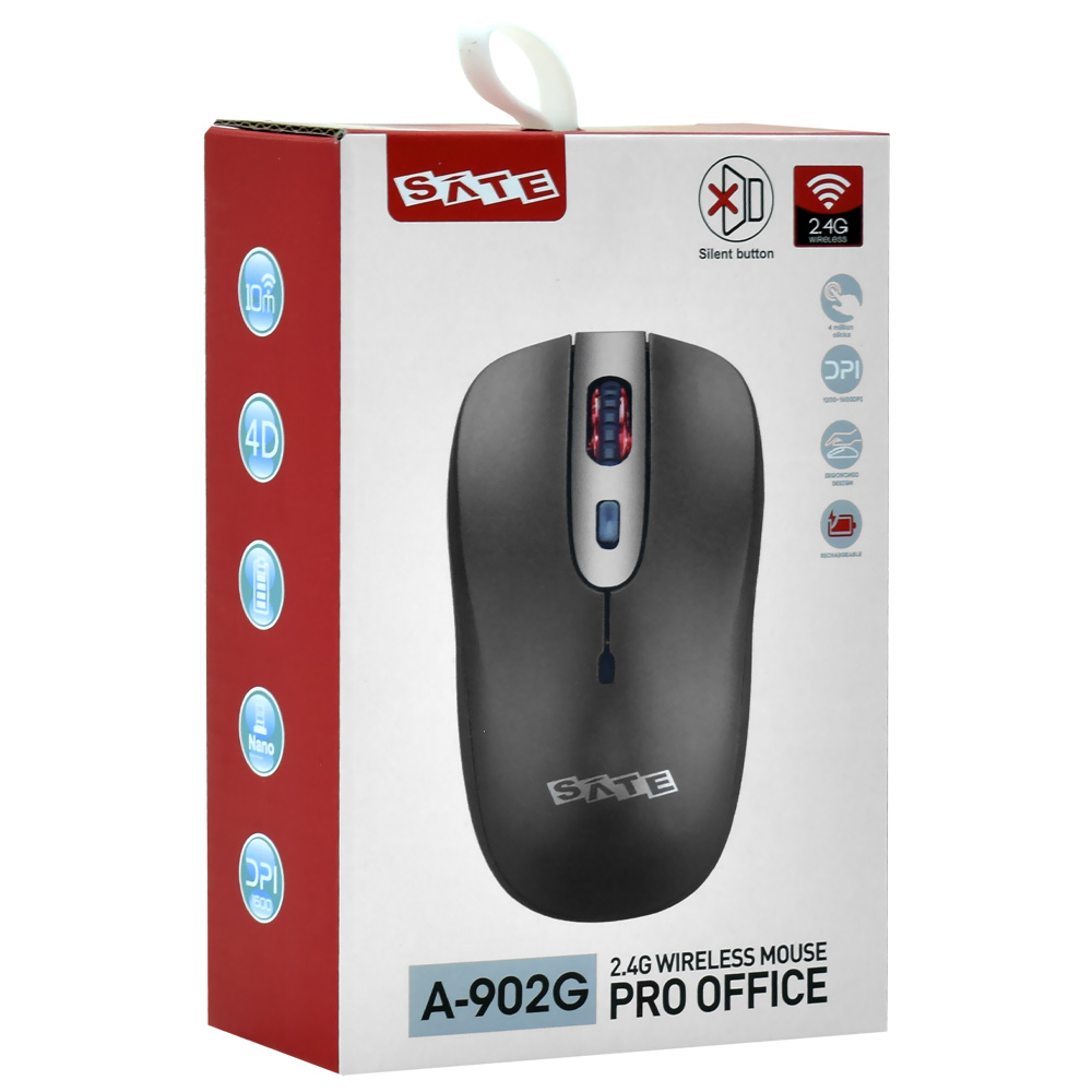 Mouse Satellite A-902G Pro Office Wireless - Preto