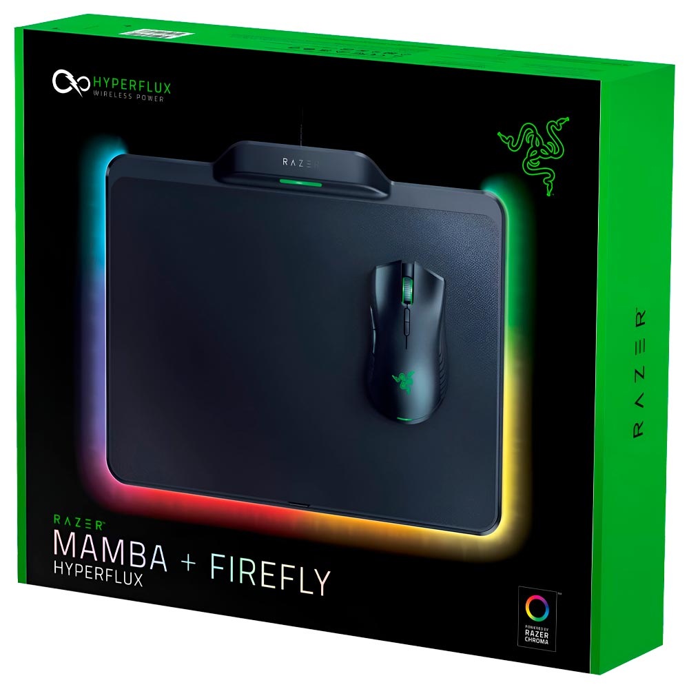 Mouse Gamer Razer Mamba HyperFlux + Mousepad Firefly HyperFlux - Preto (RZ83-02480100-B3U1)