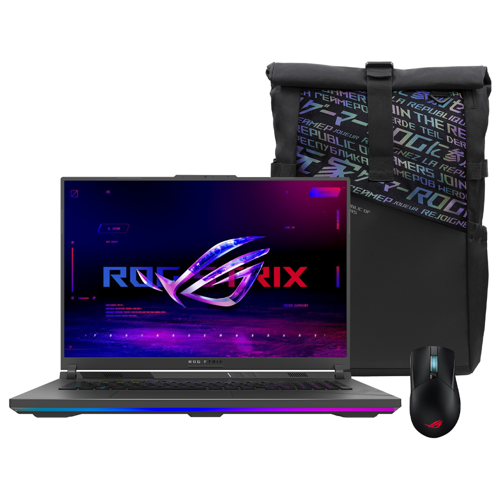 NB ASUS GAMING ROG STRIX G G814JZR-N6121W I9-14900HX 2.2GHz/32GB/1TB SSD/18.0"WQXGA/VGA RTX4080 12GB/W11/INGLES ECLIPSE CINZA + MOCHILA + MOUSE