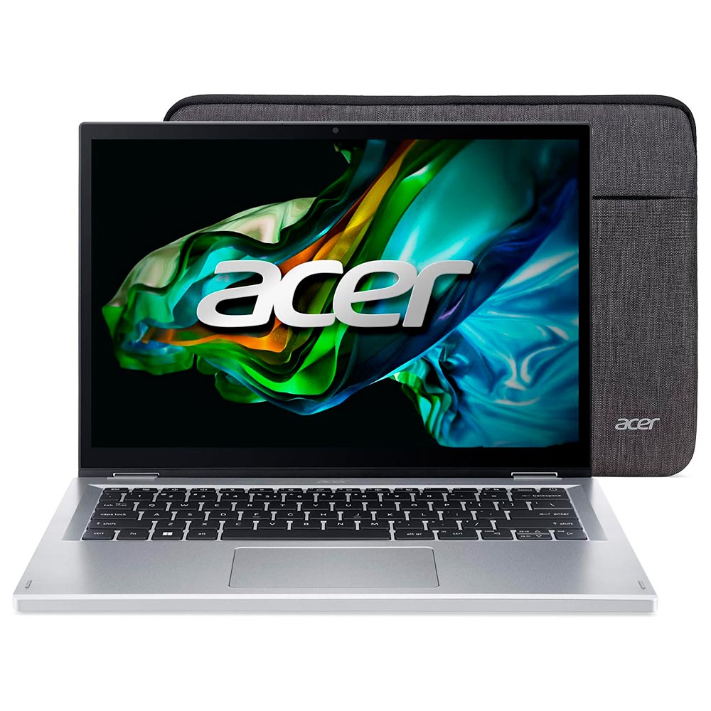 Notebook Acer Aspire 3 Spin 14 A3SP14-31PT-32M6 Intel Core i3 N305 Tela Touch WUXG 14" / 8GB de RAM / 256GB SSD - Pure Prata (Inglês)