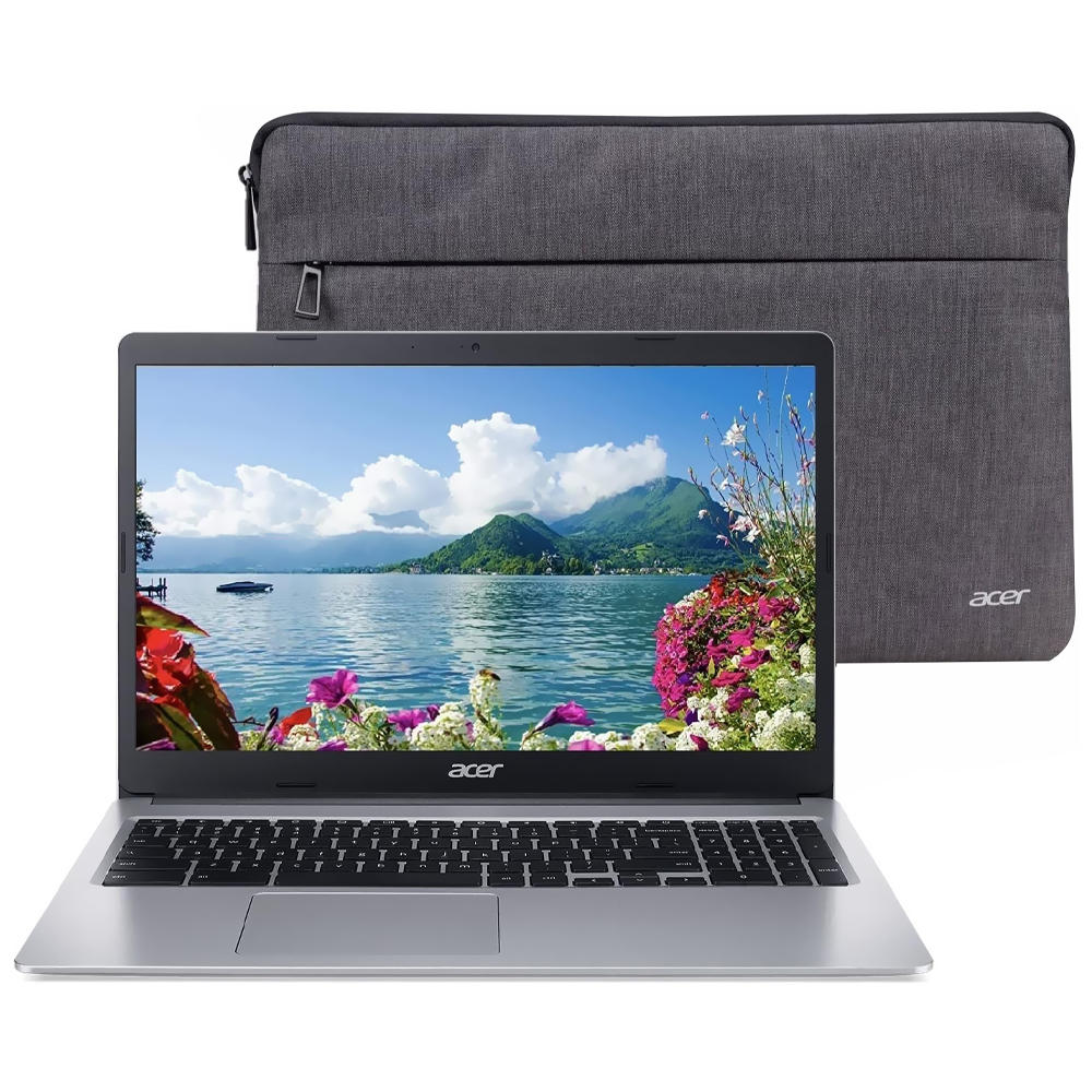 Notebook Acer Chromebook 315 CB315-4H-C7A1 Intel Celeron N4500 Tela Full HD 15.6" / 4GB de RAM / 64GB eMMC - Pure Prata (Inglês)