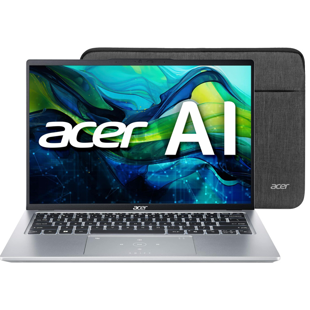 Notebook Acer Swift GO 14 SFG14-73T-75FA Intel Core Ultra 7 155H Tela Touch WUXGA 14" / 16GB de RAM / 1TB SSD - Pure Prata  (Inglês)