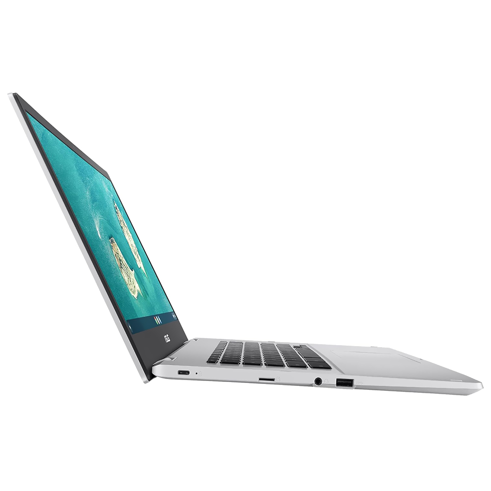 Notebook ASUS Chromebook CX1400CKA-AS44F Intel Celeron N4500 Tela Full HD 14.0" / 4GB de RAM / 64GB eMMC - Transparent Prata (Inglês)