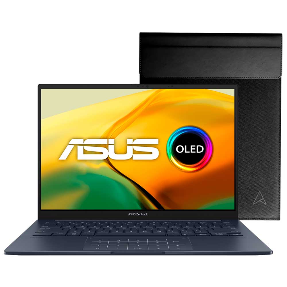 Notebook ASUS Zenbook 14 UX3405MA-PZ230W Intel Core Ultra 7 155H Tela Touch OLED WQ+ 14.0" / 16GB de RAM / 512GB SSD - Ponter Azul (Inglês)