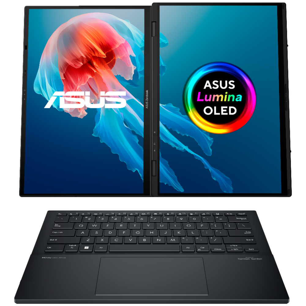 Notebook ASUS Zenbook Duo 14 UX8406MA-PZ026W Intel Core Ultra 9 185H Tela Touch OLED WQ+ 14.0" / 32GB de RAM / 1TB SSD - Inkwell (Inglês)