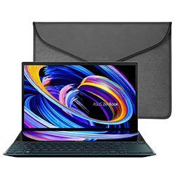 Notebook ASUS Zenbook Duo UX482EAR-DB71T Intel Core i7 1195G7 de 2.9GHz Tela Touch Full HD 14" / 8GB de RAM / 512GB SSD - Celestial Azul