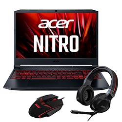Notebook Gamer Acer Nitro 5 AN515-57-51RC Intel Core i5 11400H Tela Full HD 15.6" / 16 GB de RAM / 512GB SSD / GeForce RTX3050 4GB - Shale Preto (Inglês)
