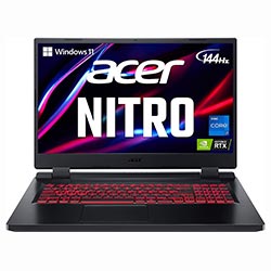 Notebook Gamer Acer Nitro 5 AN515-58-525P Intel Core i5 12500H Tela Full HD 15.6" / 8GB de RAM / 512GB SSD / GeForce RTX3050 4GB - Obsidian Preto (Inglês)