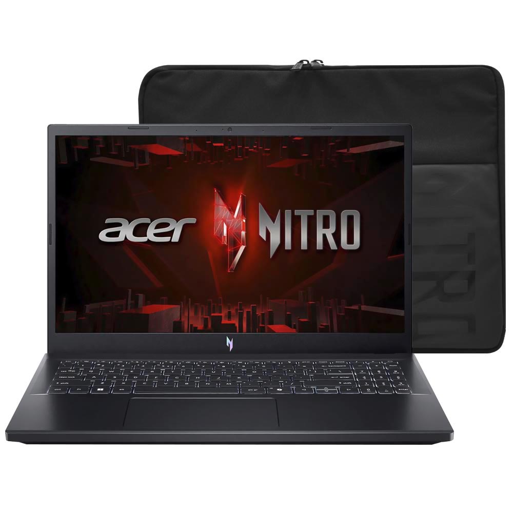 Notebook Gamer Acer Nitro V 15 ANV15-41-R2Y3 AMD Ryzen 5 7535HS Tela Full HD 15.6" / 16GB de RAM / 512GB SSD / GeForce RTX4050 6GB - Obsidian Preto (Inglês)