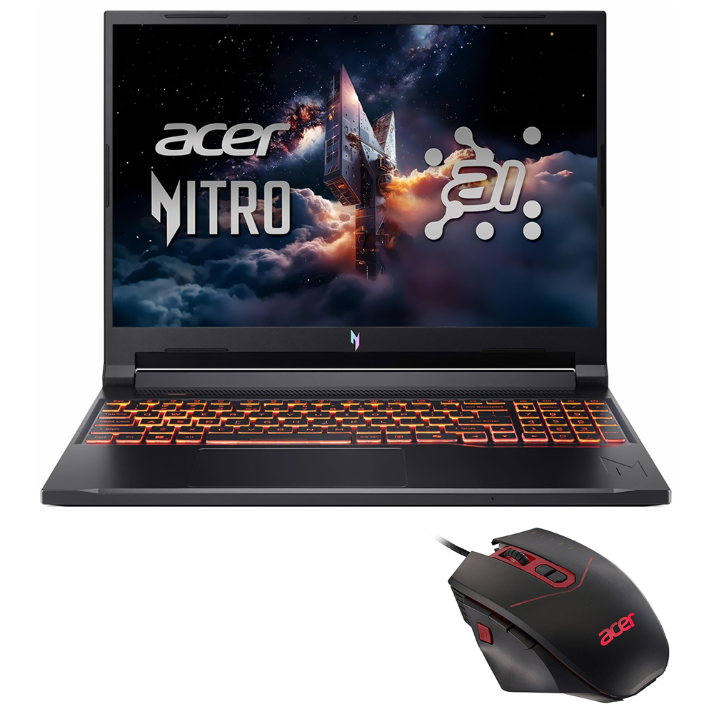 Notebook Gamer Acer Nitro V 16 ANV16-72-7809 Intel Core 7 240H Tela WUXGA 16" / 32GB de RAM / 512GB SSD / Win11Home / GeForce RTX5060 8GB - Obsidian Preto (Inglês)