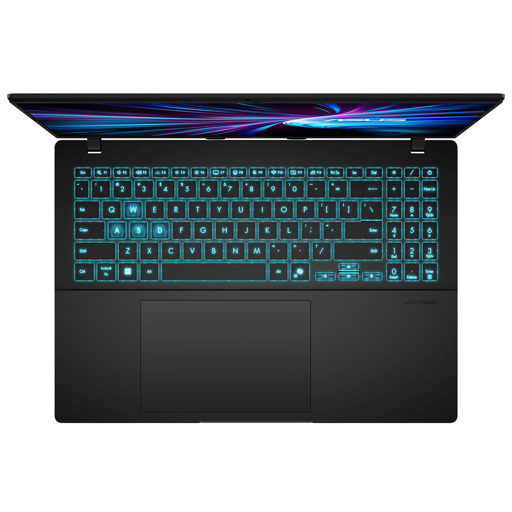 Notebook Gamer ASUS V16 V3607VM-ES74 Intel Core 7 240H Tela WUXGA 16.0" / 16GB de RAM / 512GB SSD / Win11Home / GeForce RTX5060 8GB - Matte Preto (Inglês)