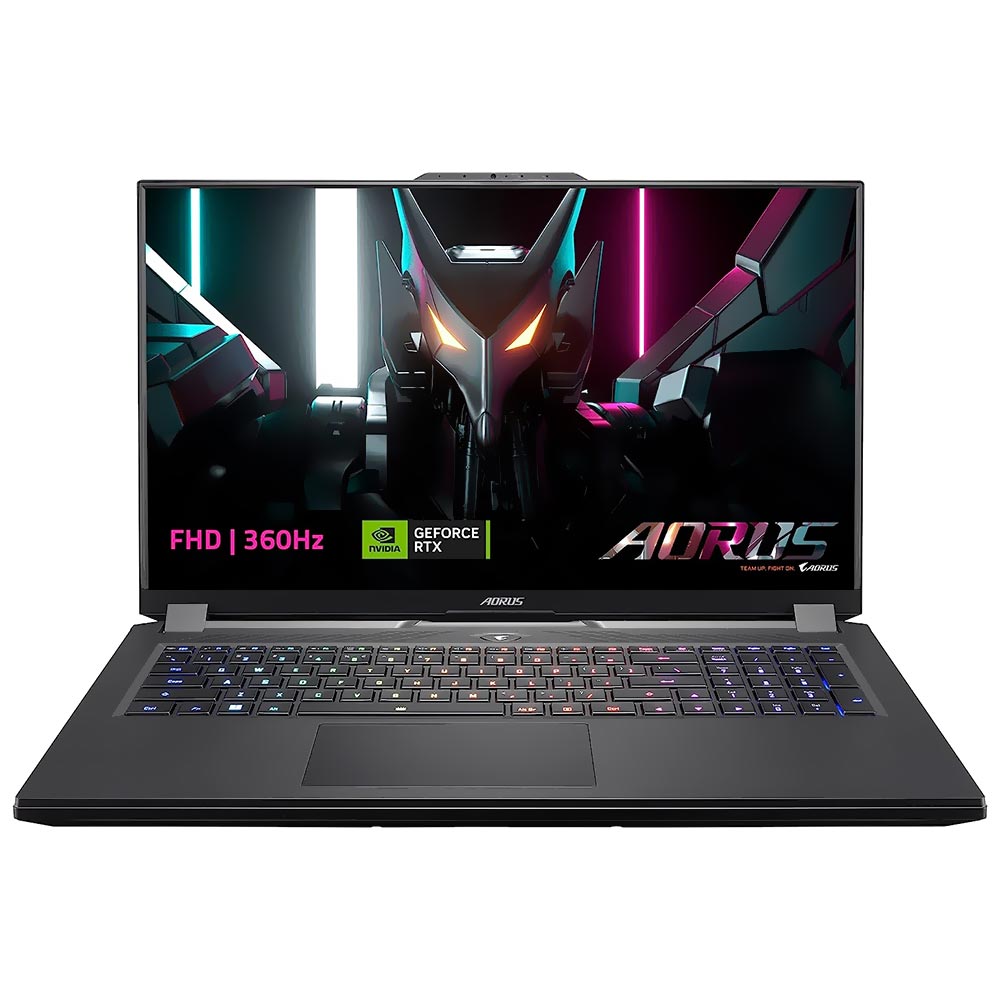 Notebook Gamer Gigabyte AORUS 17H BXF-74BR554SH Intel Core i7 13700H Tela Full HD 17.3" / 16GB de RAM / 1TB SSD / GeForce RTX4080 12GB - Preto (Português)
