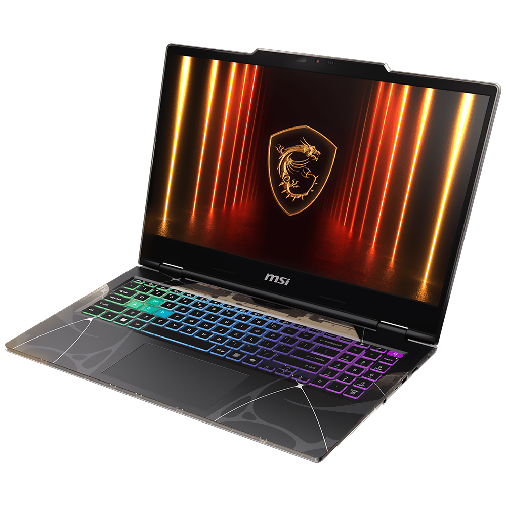 Notebook Gamer MSI Cyborg 15 B2RWFKG-259US Intel Core 7 240H Tela Full HD 15.6" / 16GB de RAM / 512GB SSD / Win11Home / GeForce RTX5060 8GB - Translucent Preto (Inglês)