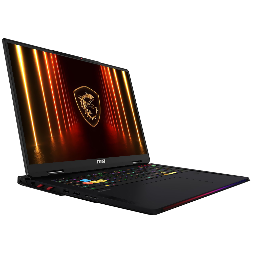 Notebook Gamer MSI Raider HX AI A2XWJG-416US Intel Core Ultra 9 285HX Tela QHD+ 18" / 64GB de RAM / 2TB SSD / Win11Home / GeForce RTX5090 24GB - Core Preto (Inglês)