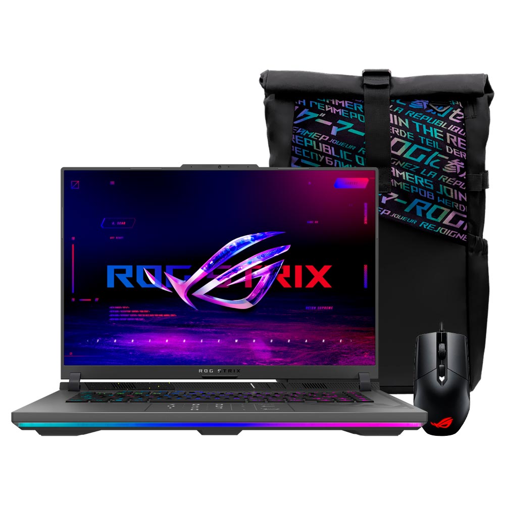 Notebook Gamer ROG Strix G G614JVR-N3111W Intel Core i9 14900HX Tela WUXGA 16.0" / 16GB de RAM / 512GB SSD / GeForce RTX4060 8GB - Eclipse Cinza (Inglês)