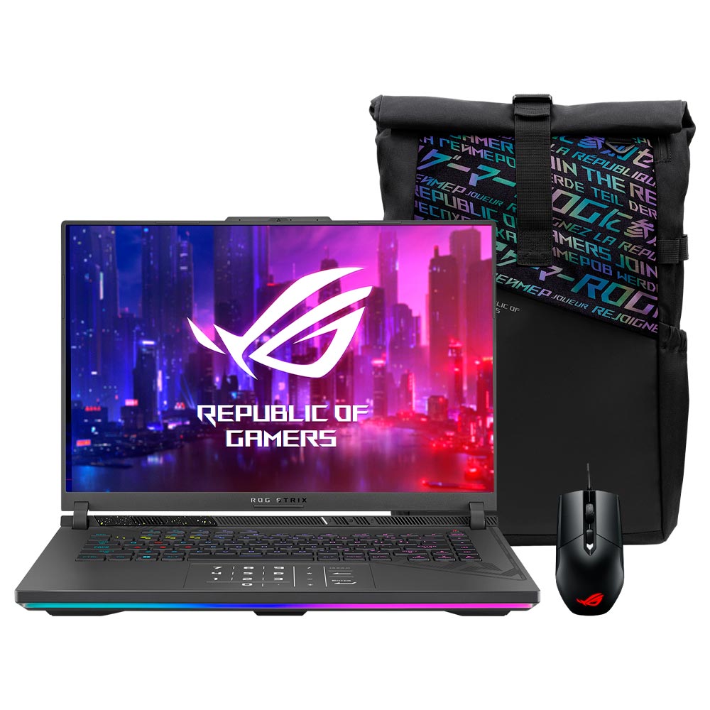 Notebook Gamer ROG Strix G16 G614JIR-N3054W Intel Core i9 14900HX Tela WUXGA 16.0" / 16GB de RAM / 1TB SSD / GeForce RTX4070 8GB - Eclipse Cinza (Ingles)