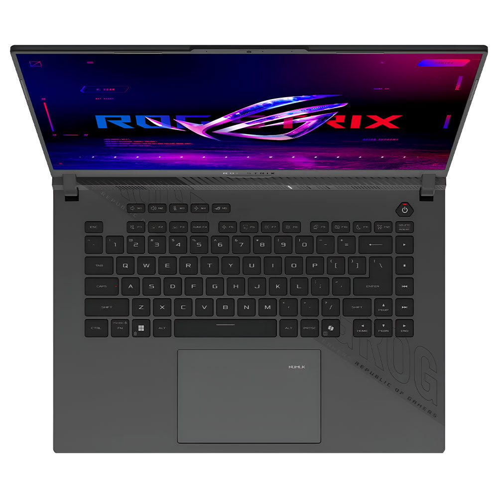 Notebook Gamer ROG Strix G16 G614PR-G16.R95070TI AMD Ryzen 9 8940HX Tela WUXGA 16" / 16GB de RAM / 1TB SSD / Win11Home / GeForce RTX5070TI 12GB - Eclipse Cinza (Inglês)