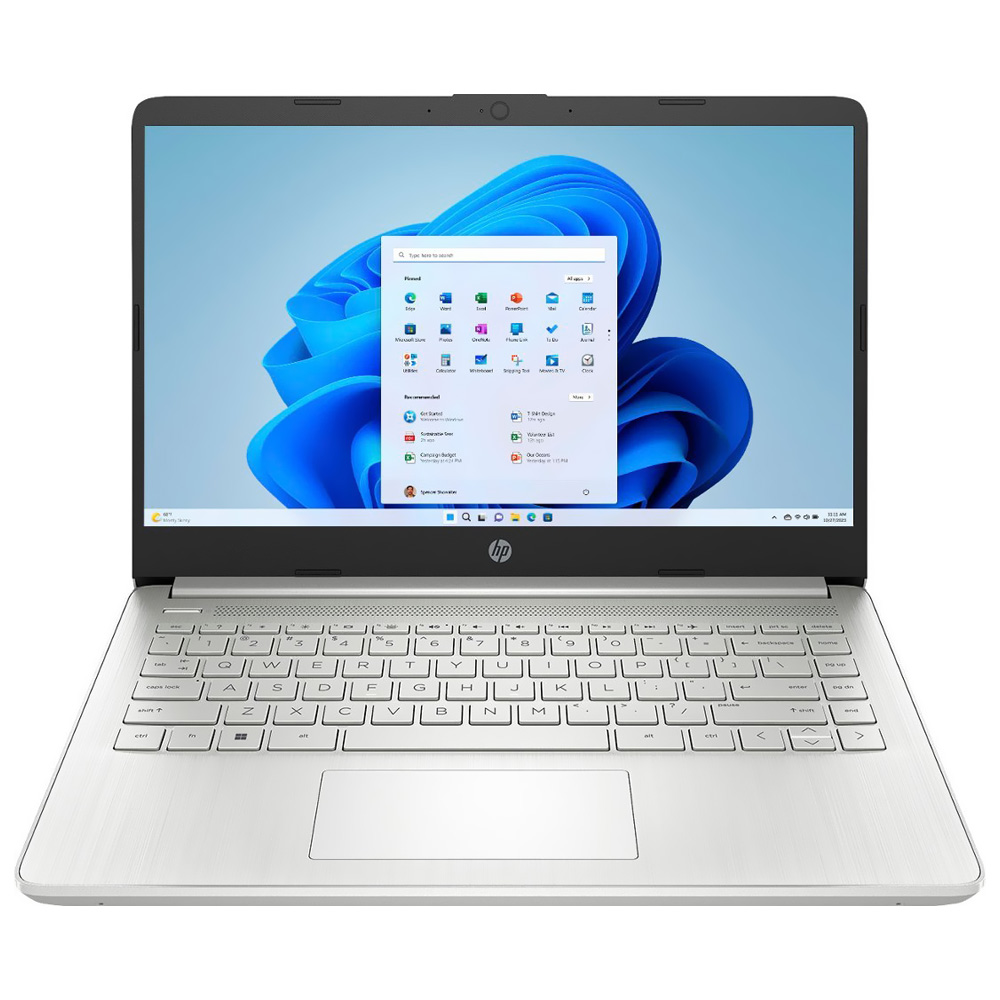 Notebook HP 14-DQ0703DX Intel Pentium N5030 Tela HD 14" / 4GB de RAM / 128GB SSD - Prata (Inglês)