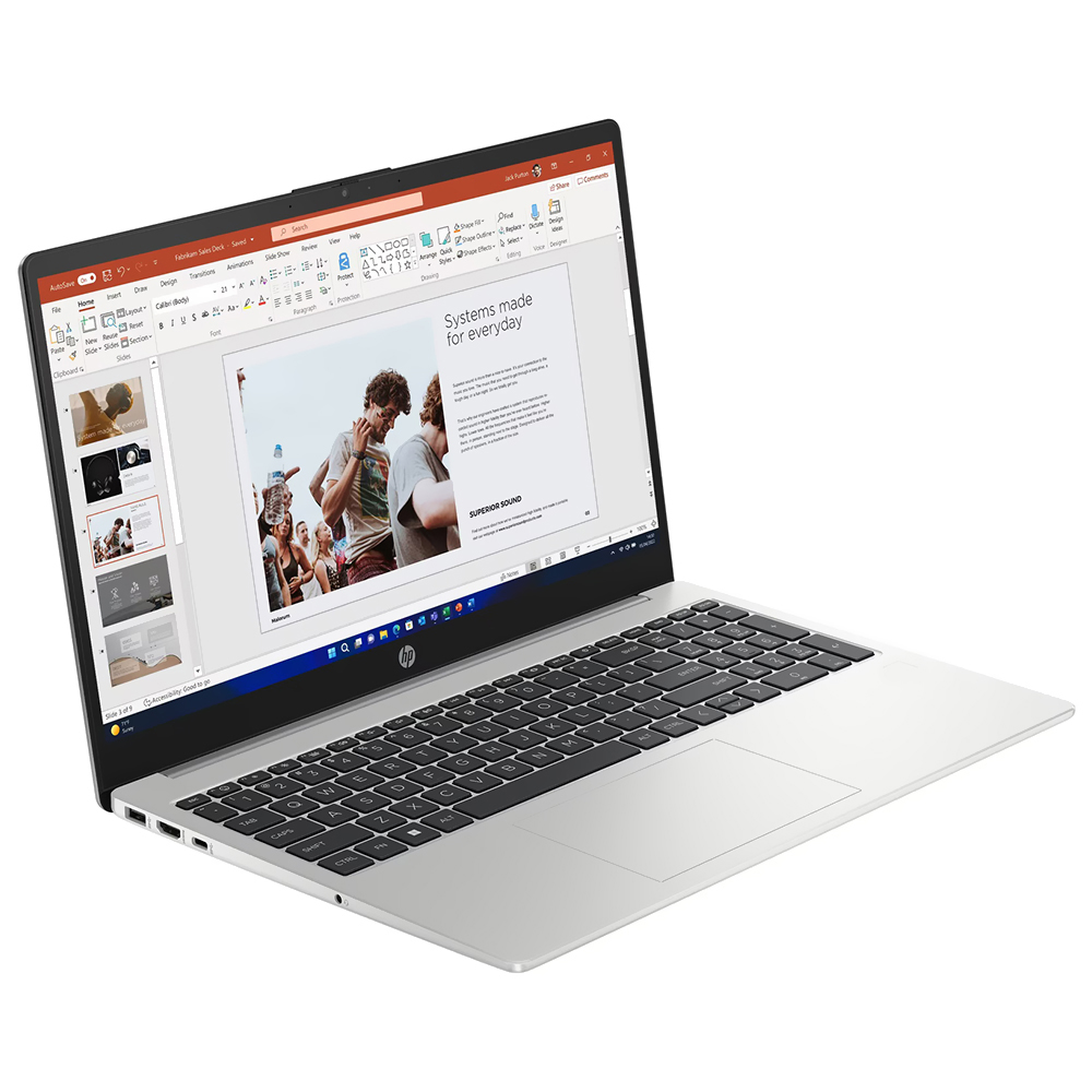 Notebook HP 255 G10 AMD Ryzen 5 7520U Tela Full HD 15.6" / 16GB de RAM / 512GB SSD / FreeDOS - Cinza / Prata (Inglês)