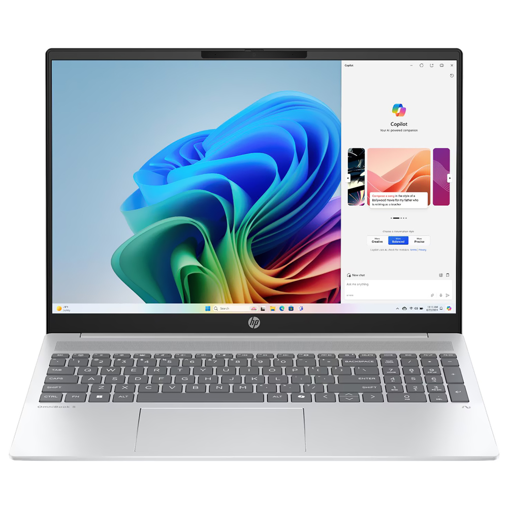 Notebook HP Omnibook 5 AI 16-AG1070WM AMD Ryzen AI 7 350 Tela 2K 16.0" / 16GB de RAM / 512GB SSD / Win11 - Prata (Inglês)