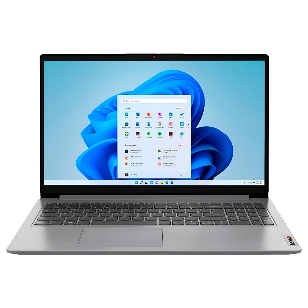 Notebook Lenovo IdeaPad 1 15IAU7 Intel Core i3 1215U Tela Touch Full HD 15.6" / 8GB de RAM / 256GB SSD - Cloud Cinza (82QD00DHUS) (Ingles)