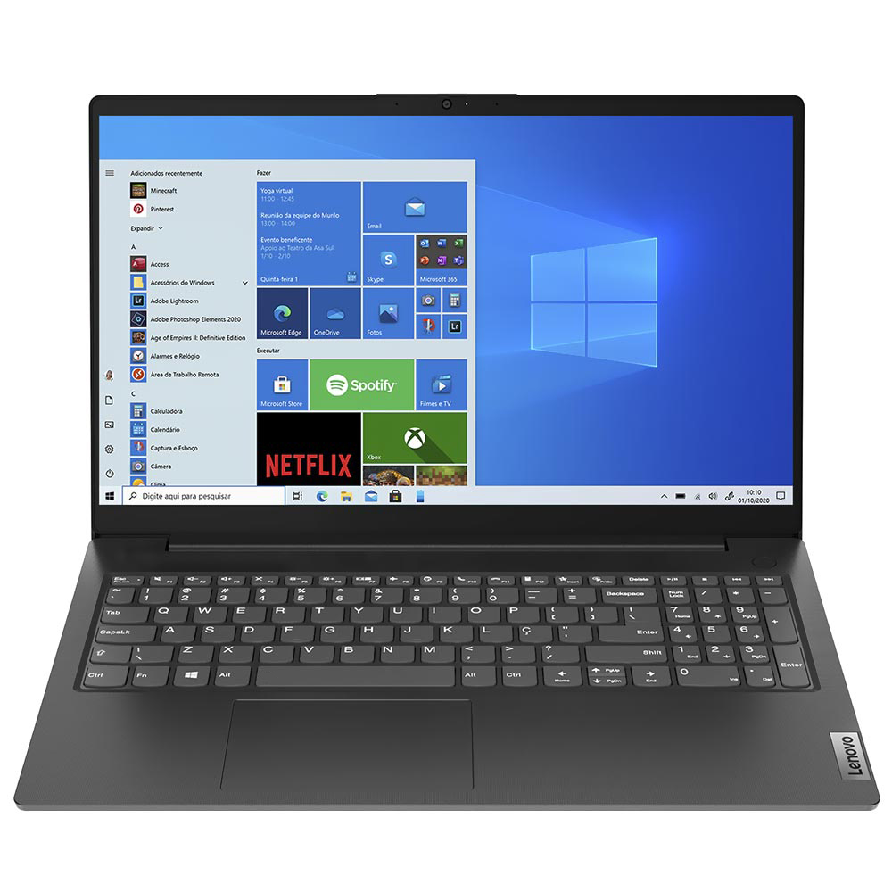 Notebook Lenovo V15 G2 IJL Intel Celeron N4500 Tela Full HD 15.6" / 4GB de RAM / 256GB SSD - Preto (82QY00PHAK) (Inglês)