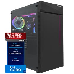 PC Montado Gamer Intel Core i5 10400T de 2.0GHz 16GB de RAM / 256GB SSD / Radeon RX580 8GB - Preto