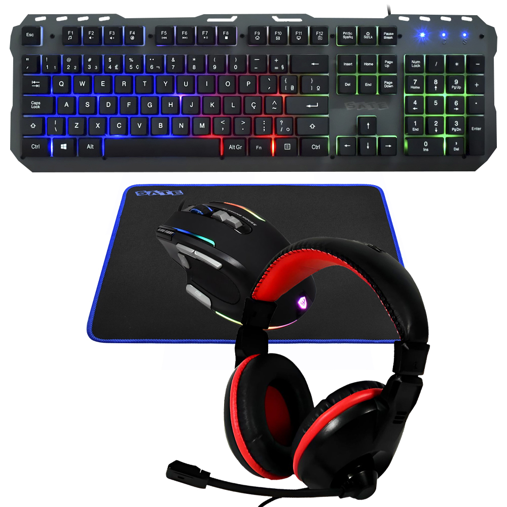 PC Montado Gamer Intel Core i5 12400F de 2.5GHz 16GB de RAM / 500GB SSD / Radeon RX6600 8GB + Kit Gamer - Preto