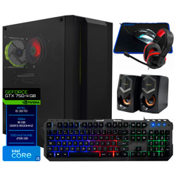 PC Montado Gamer Intel Core i5 3570 de 3.4GHz 16GB de RAM / 256GB SSD / GeForce GTX750 4GB + Kit Gamer - Preto